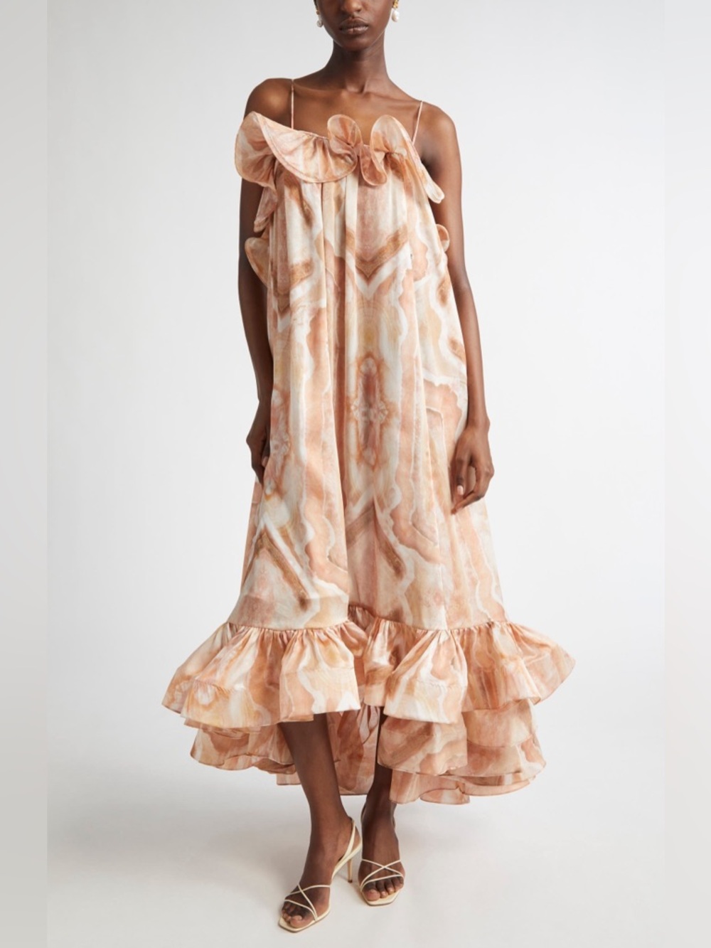 Zimmermann Illuminate Flounce Printed Gown - in Guava color, Size AU2 - US8